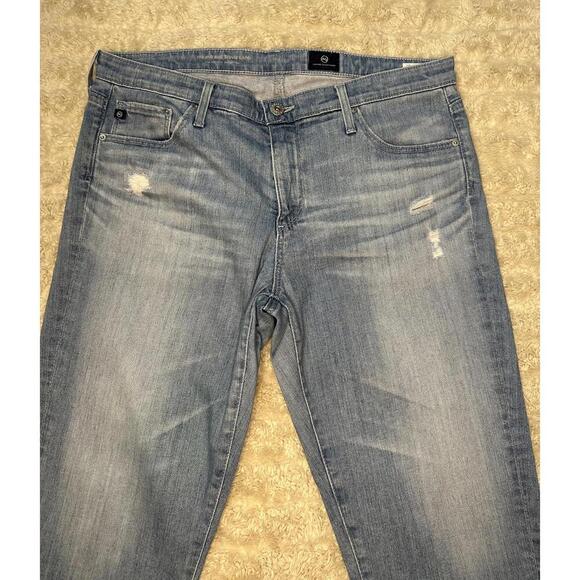 AG Adriano Goldschmeid Stevie Slim light wash distressed capri jeans Size 31 - Picture 10 of 10